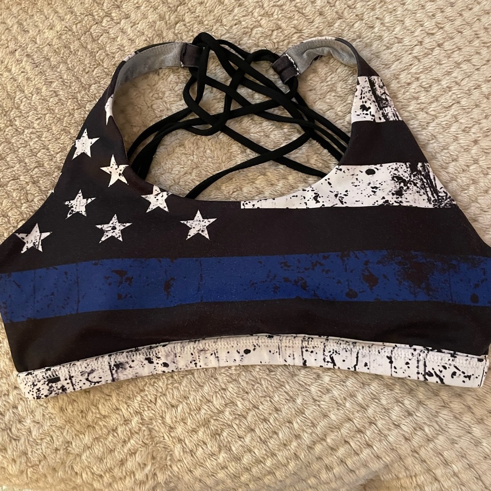 Born Primitive blue line sports bra